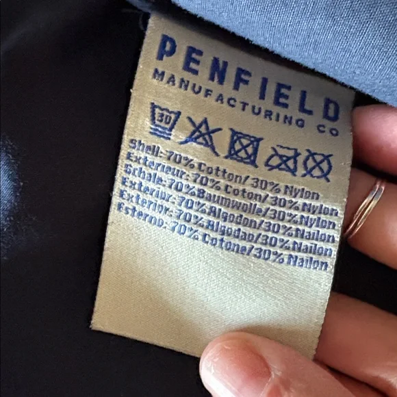 Penfield Navy Hooded Raincoat - Picture 4 of 5